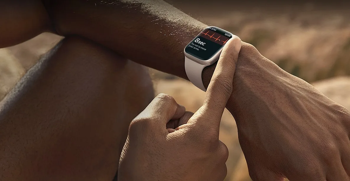 A smartwatch displaying health tracking metrics, symbolising the role of gadgets in monitoring personal health.